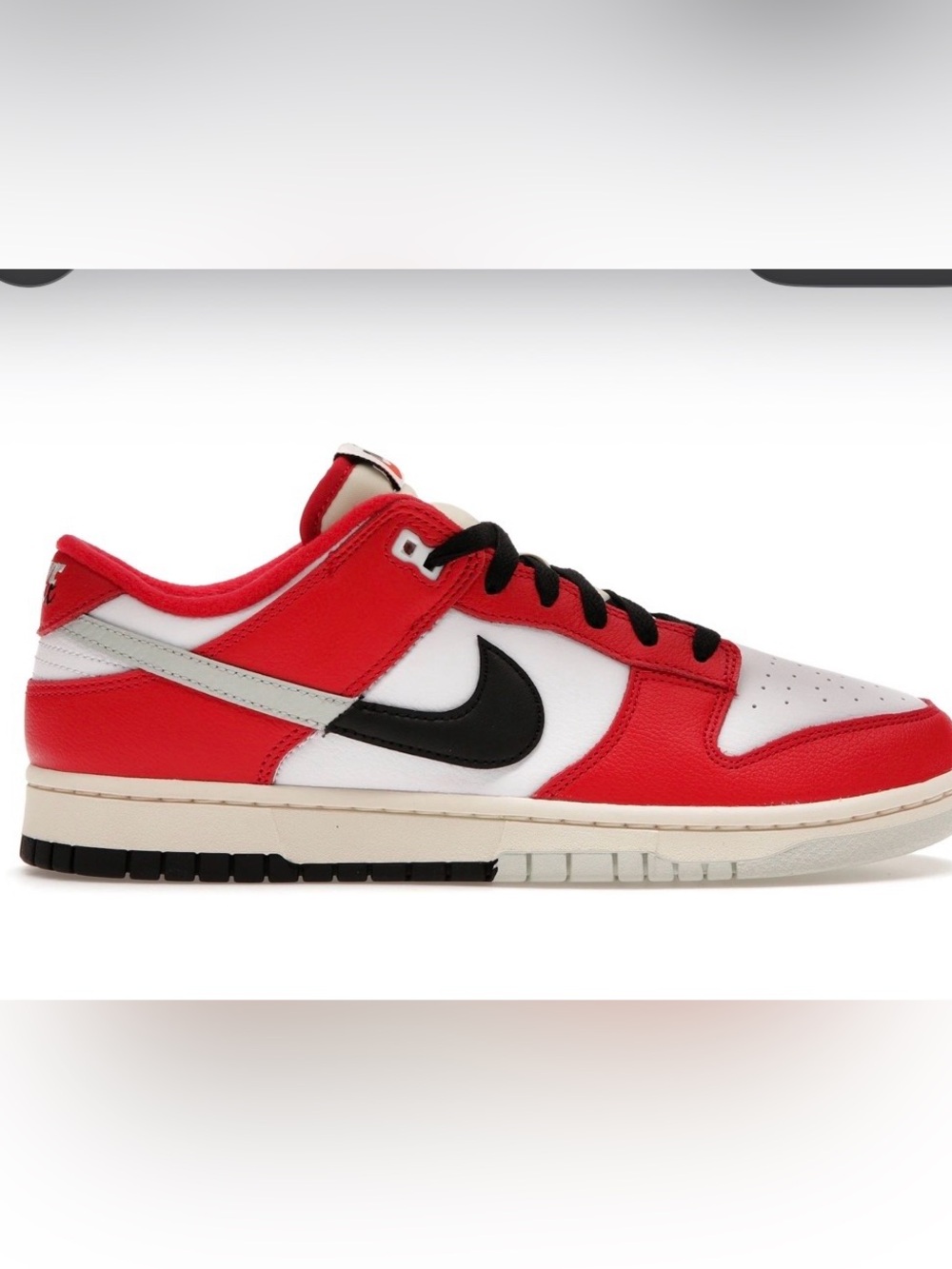 Nike Dunks low, Chicago Split Red, White & Black Low-Top Sneakers